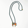 Collage Necklace: Forest Green with Lucky Horseshoe Charm (S26L)