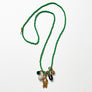 Collage Necklace: Light Green & Skull with Crossbones (JU11)