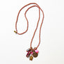 Collage Necklace: Blush Pink & Cat Head with Bow (JU12)