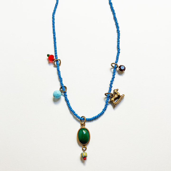 Collage Necklace: Blue (O2510)