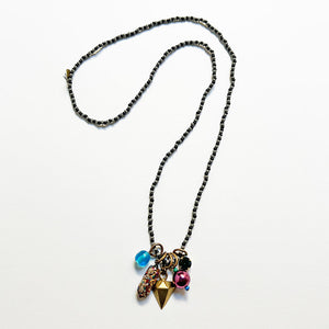 Collage Necklace: Black & Grey (O2513)