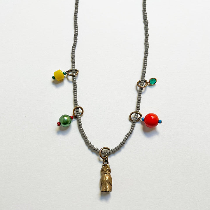 Collage Necklace: Grey (O2519)