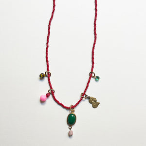 Collage Necklace: Red (O251)