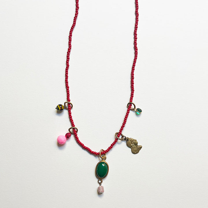 Collage Necklace: Red (O251)