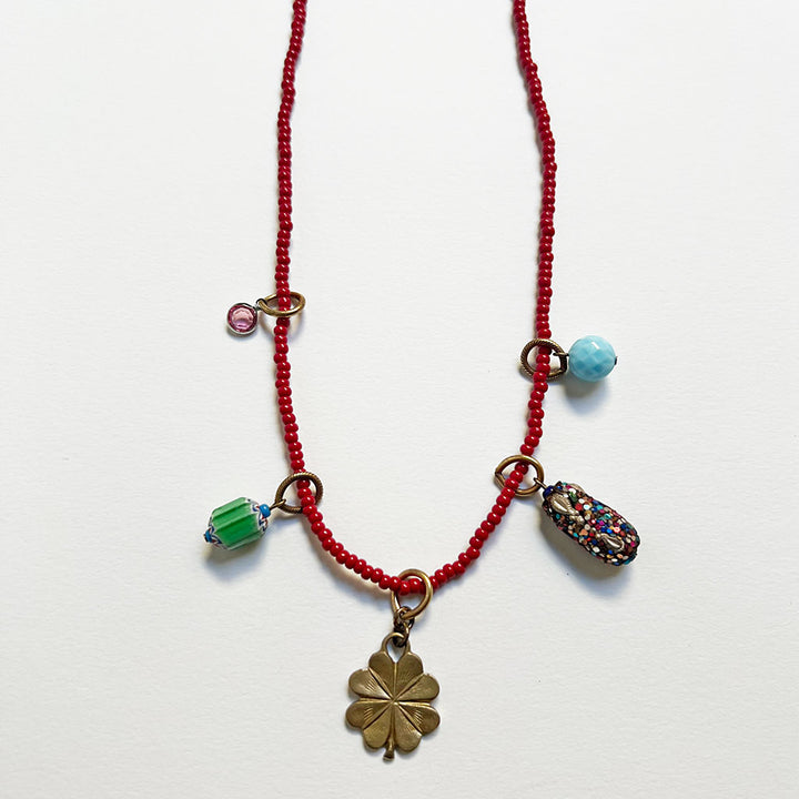 Collage Necklace: Red (O2520)