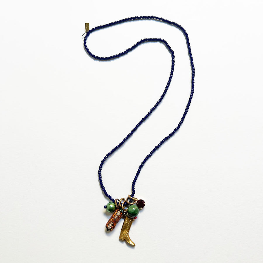 Collage Necklace: Navy Blue (O2522)