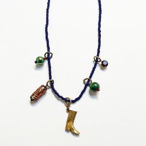 Collage Necklace: Navy Blue (O2522)