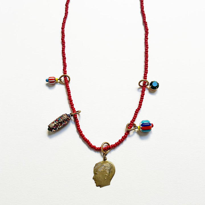 Collage Necklace: Red (O2524)