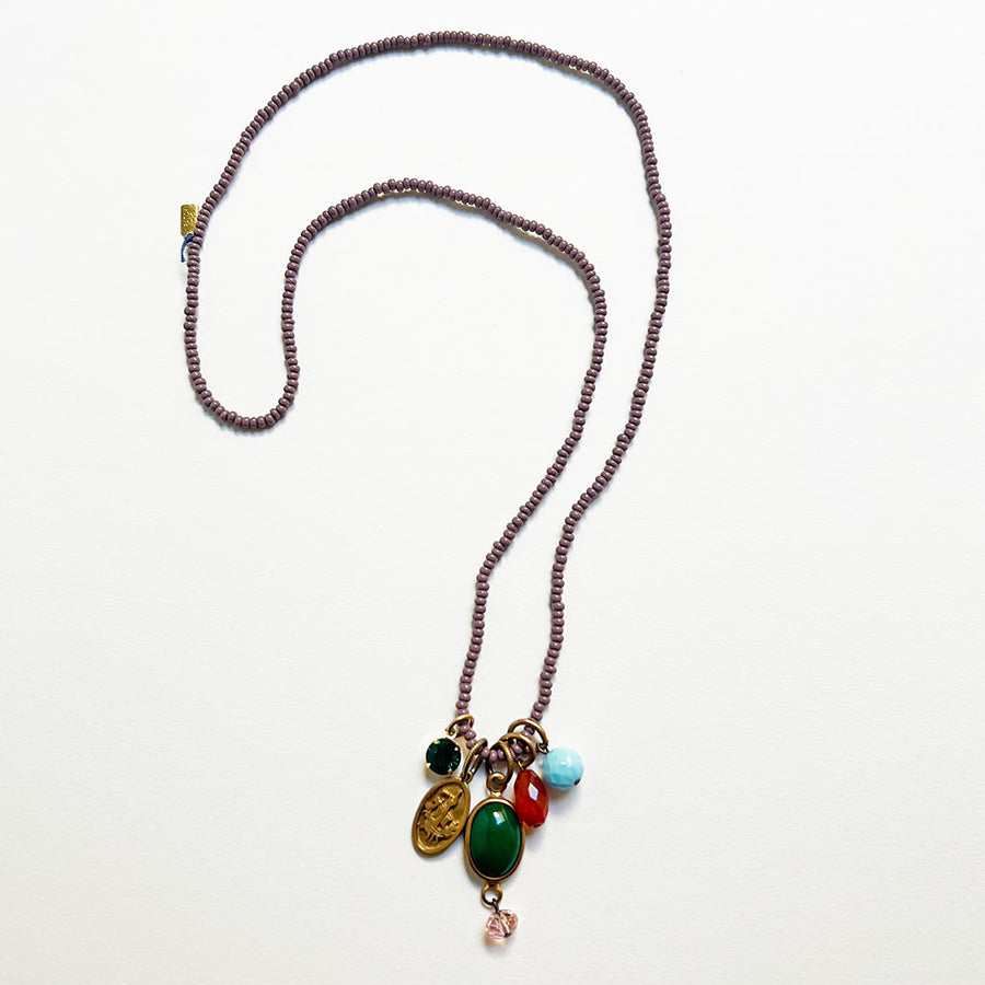 Collage Necklace: Lavender (O253)