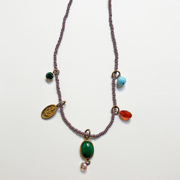 Collage Necklace: Lavender (O253)