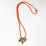 Collage Necklace: Orange with Faceted Gem Charm (S26Z)
