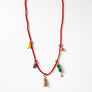 Collage Necklace: Red with Wise Owl Charm (S262)