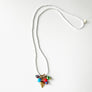 Collage Necklace: White with Faceted Gem Charm (S263)