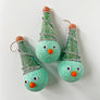 PATCH NYC Blue Snowman with a Party Hat Paper Mache Ornament