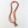 Lariat Hand-Beaded Necklace (Coral)