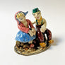 Vintage Handmade Girosi Ceramic Seated Folk Couple Made in Italy