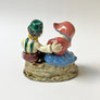 Vintage Handmade Girosi Ceramic Seated Folk Couple Made in Italy