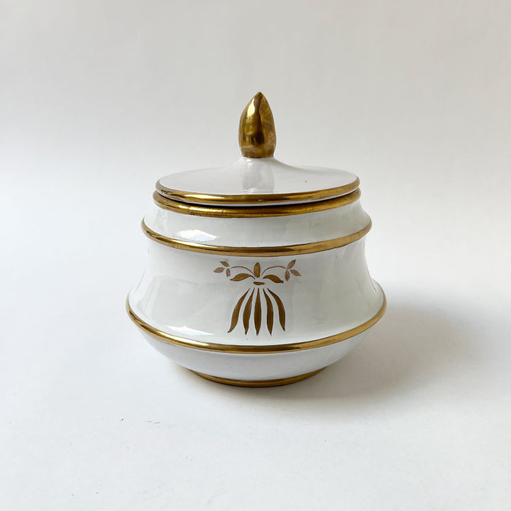 Vintage Ceramic Vessel with Lid Made in Italy