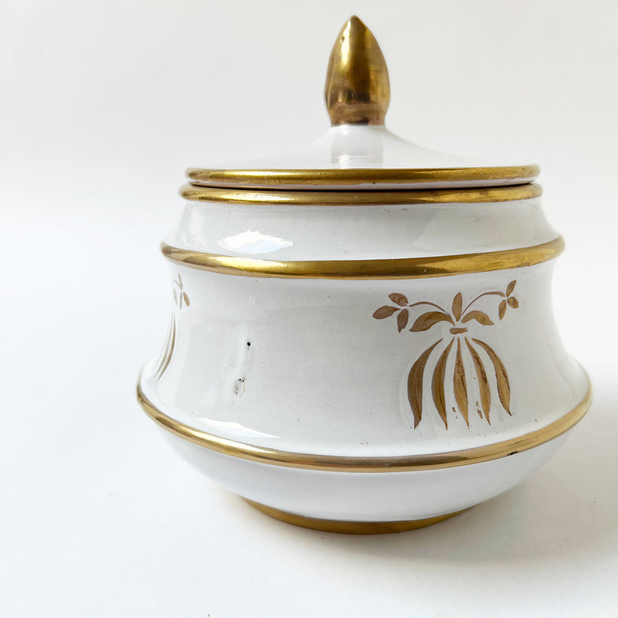 Vintage Ceramic Vessel with Lid Made in Italy