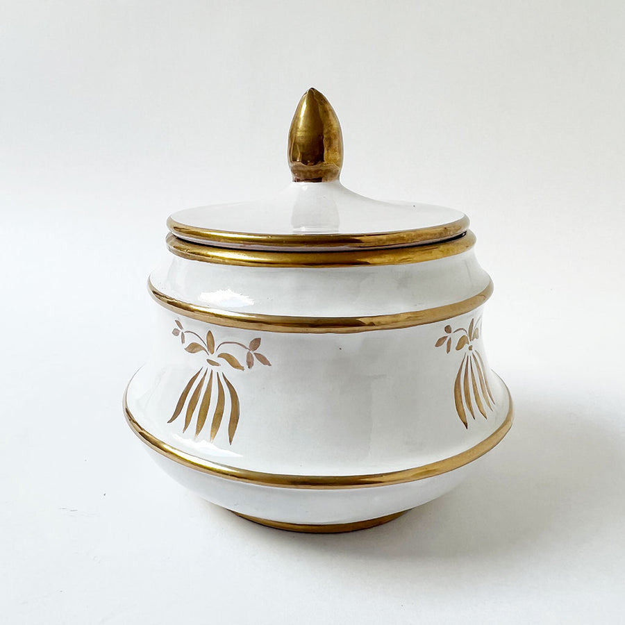 Vintage Ceramic Vessel with Lid Made in Italy