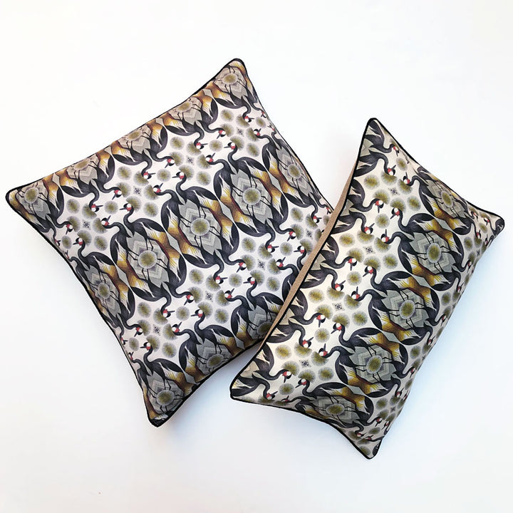 PATCH NYC Wildlife Crested Cranes Decorative Pillow