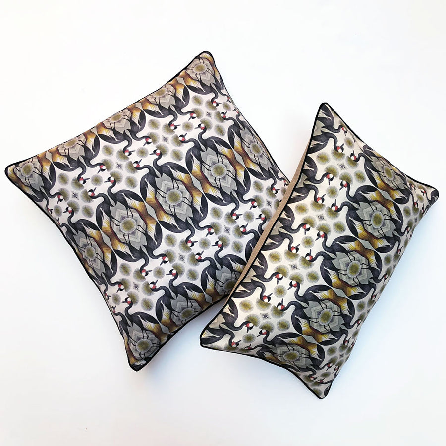 PATCH NYC Wildlife Crested Cranes Decorative Pillow