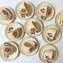 Vintage Mayfair Art Deco Floral Ceramic Cups & Saucers by Leigh Potters Made in the USA (set of 20)