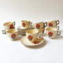 Vintage Mayfair Art Deco Floral Ceramic Cups & Saucers by Leigh Potters Made in the USA (set of 20)