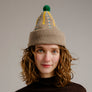 Dove Gray Beanie with Pom Pom 100% Wool