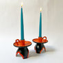 Vintage Mid-Century Ceramic Candle Holders Made in Japan (Set of 2)