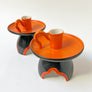 Vintage Mid-Century Ceramic Candle Holders Made in Japan (Set of 2)
