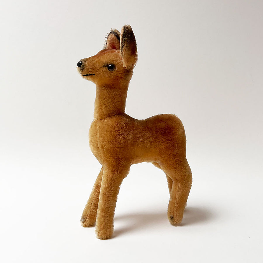 Vintage Standing Deer Plush Figure