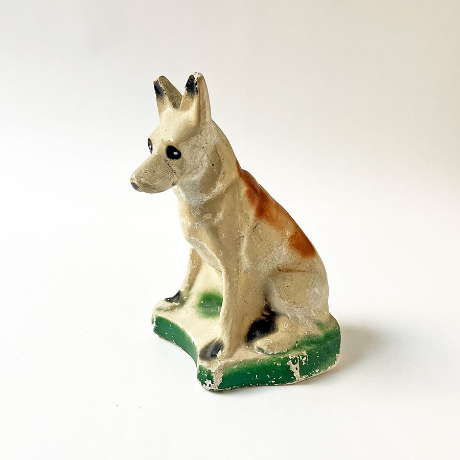 Vintage Chalkware Seated Dog