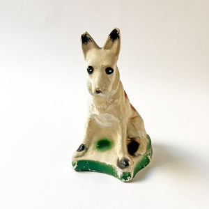 Vintage Chalkware Seated Dog