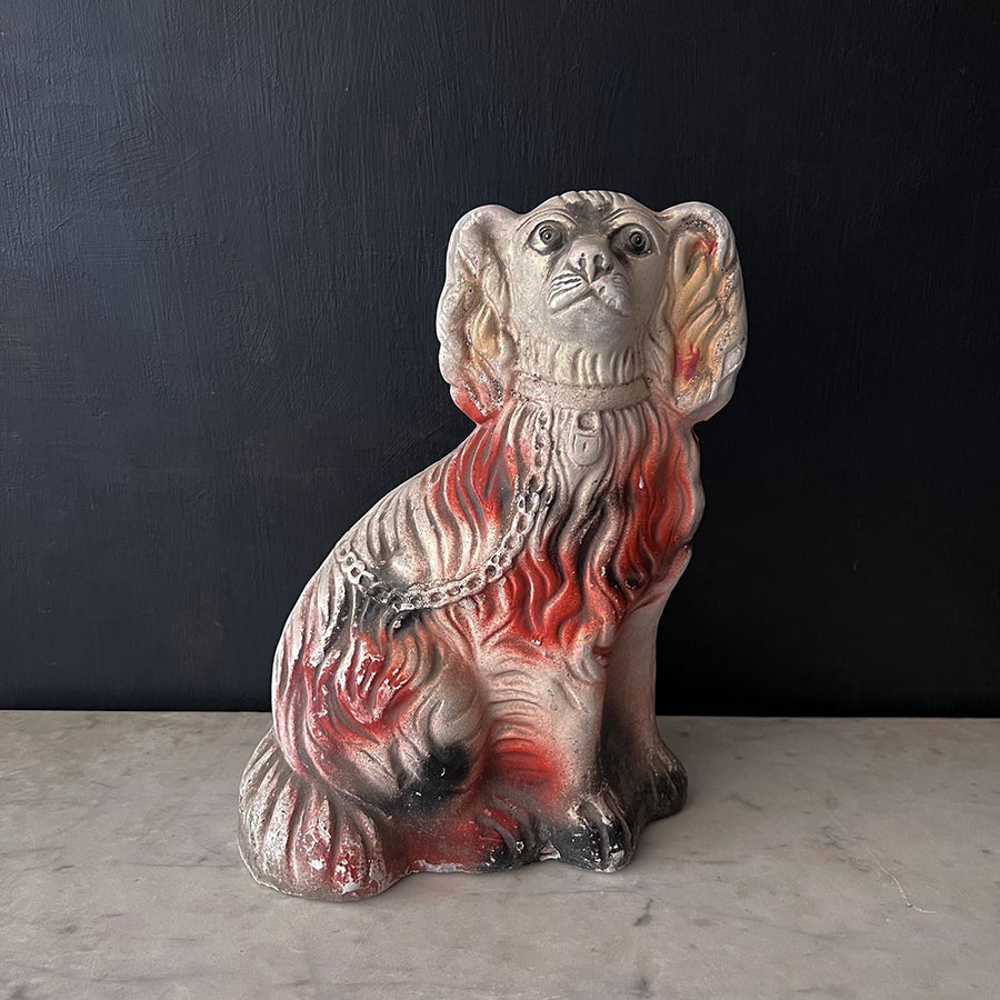Vintage Chalkware Staffordshire Dog Figurine