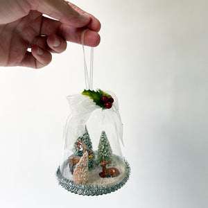 Glass Dome Winter Wonderland with Deer Ornament