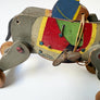 Vintage Painted Wood Donkey on Wheels with Rider Made in Japan