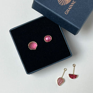 2 in 1 Detachable Charm Vintage Drop Earrings Pink