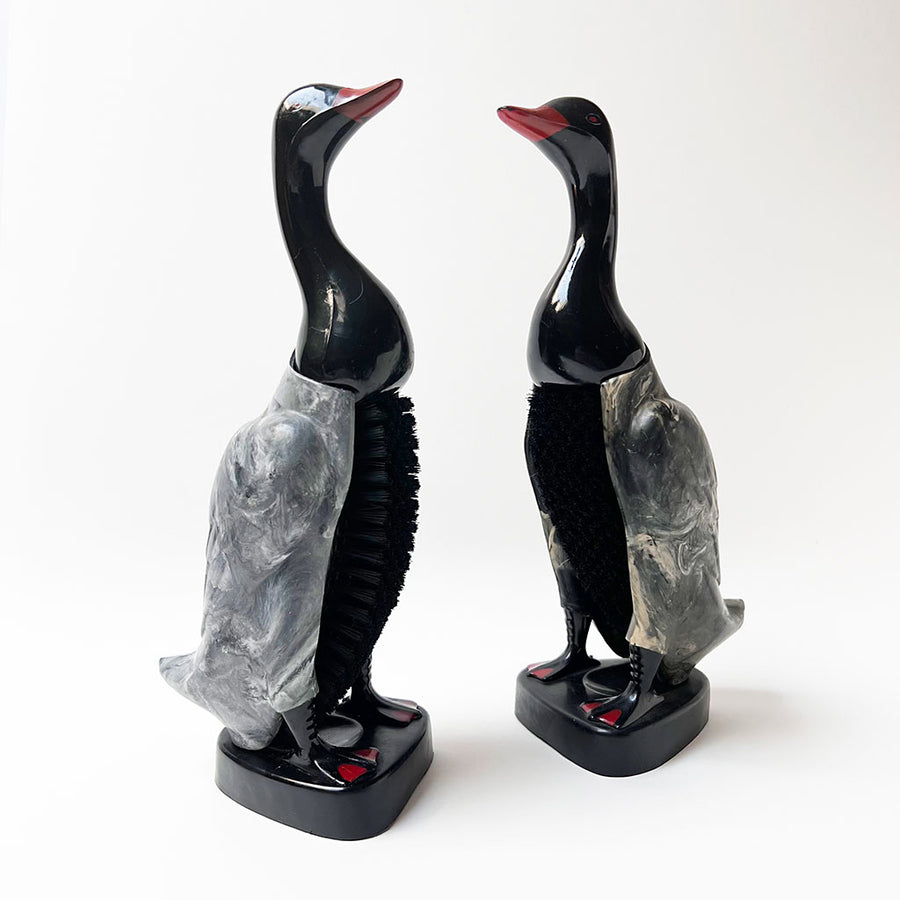 Vintage Duck Figural Butler Brushes and Stands (set of 2)