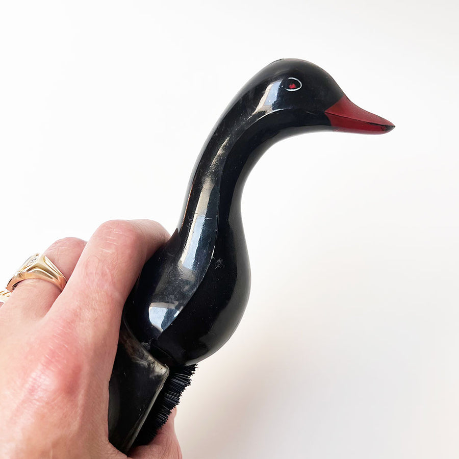Vintage Duck Figural Butler Brushes and Stands (set of 2)
