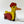 Vintage Wood Duck with a Hat on Wheels Decorative Object
