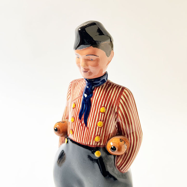 Vintage Figural Ceramic Dutch Man Liquor Bottle Made in Holland