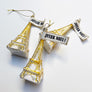 Eiffel Tower Joyeux Noel Glass Ornament