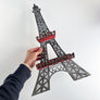 Vintage Metal Eiffel Tower Hanging Sculpture with Display Shelves