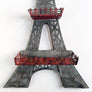 Vintage Metal Eiffel Tower Hanging Sculpture with Display Shelves