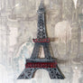 Vintage Metal Eiffel Tower Hanging Sculpture with Display Shelves