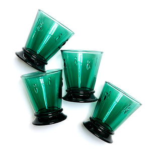 French Bee Drinking Glasses in Emerald Green (Set of 4)