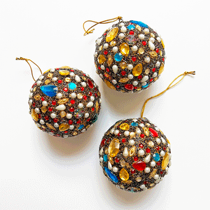 Encrusted Gems, Beads & Crystals Large Ball Ornament