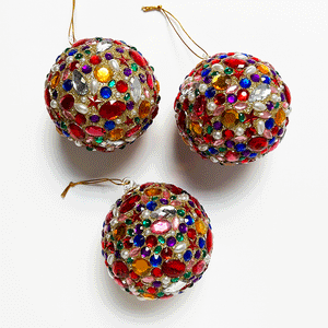 Encrusted Gems, Beads & Crystals Medium Ball Ornament