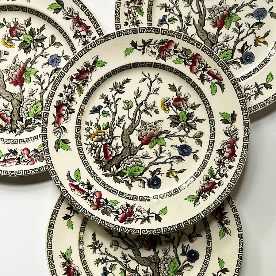 Vintage Alfred Meakin Indian Tree Ceramic Plates Made in England (Set of 4)